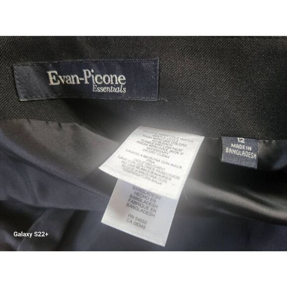 K10  Evan Picone Essentials classic black straight business skirt - Picture 7 of 10